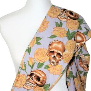 Goth Chic Leggings Skull Rose Pattern Purple Yellow Roses 3X-5X TC2 12-20
